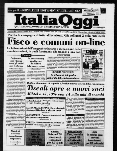 Italia oggi : quotidiano di economia finanza e politica